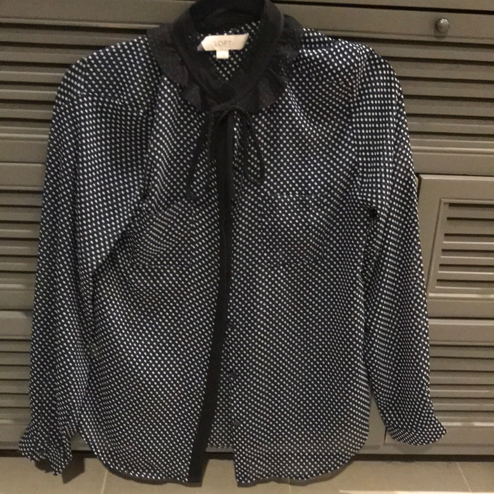 Polka dot sheer blouse